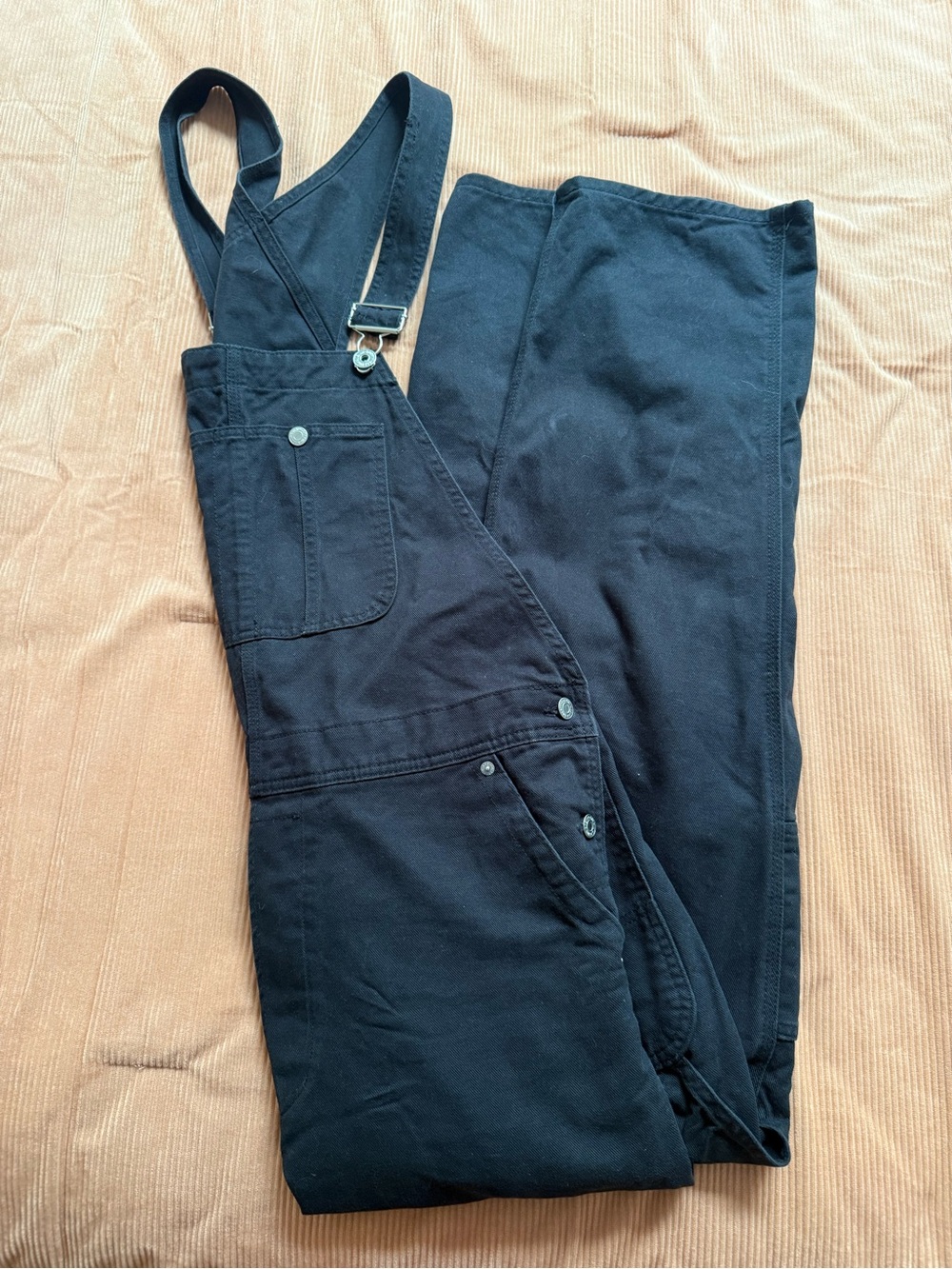 Men’s Black Cotton Overalls with Adjustable Straps